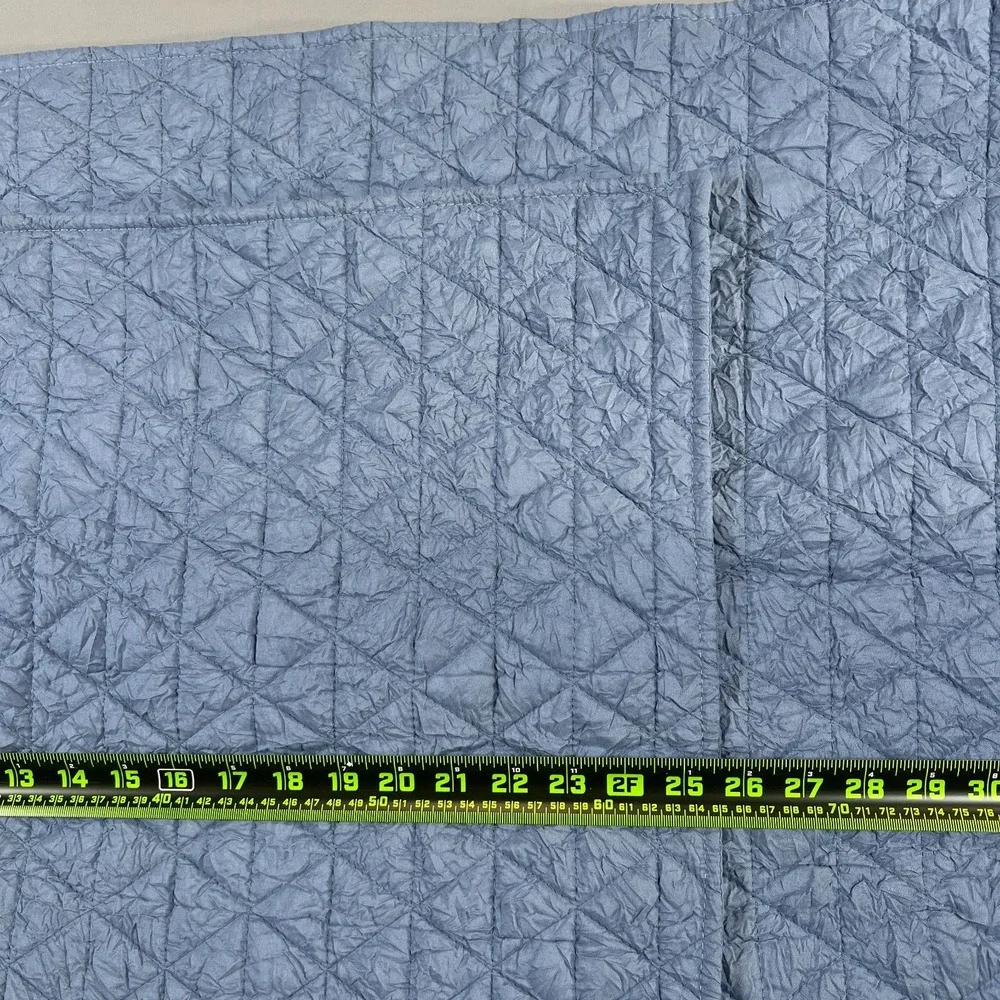Set Of 2 Levtex Home Pillow Sham Standard Blue Quilted Diamond Bedding Cover